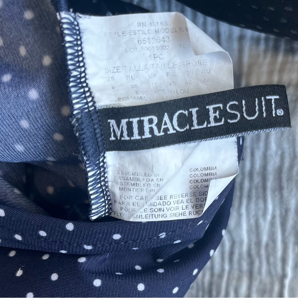 MIRACLESUIT Spellbound pin point Polka Dot Halter One Piece Swimsuit S - Picture 12 of 16